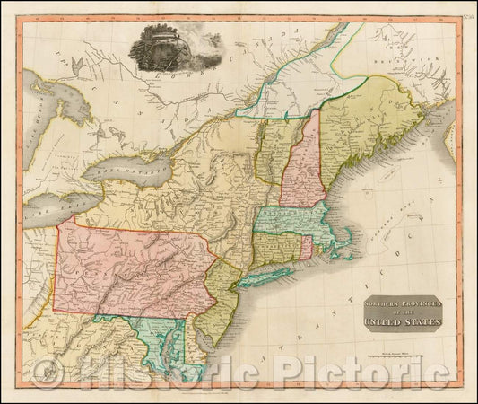 Historic Map - Northern Provinces of the United States, 1817, John Thomson v1