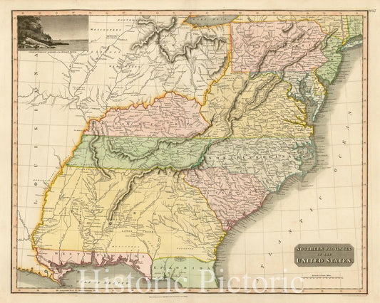 Historic Map - Southern Provinces of the United States, 1817, John Thomson v1