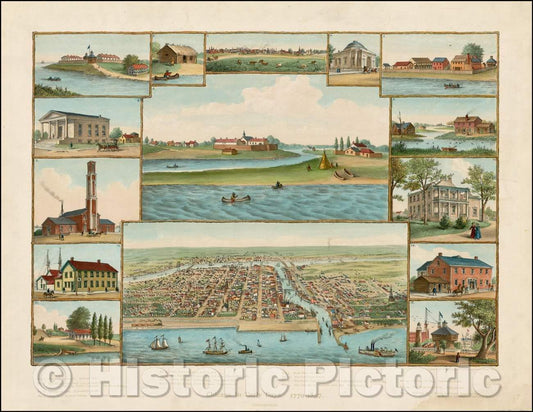 Historic Map - Chicago In Early Days. 1779-1857, 1893, Kurz & Allison v2