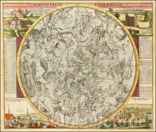Historic Map - Hemisphaerium Coeli Boreale in quo Fixarum loca secundum Eclipticae ductum ad, 1730, Johann Gabriele Doppelmayr v1