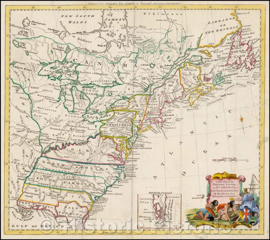 Historic Map - The British Empire in Nth America, 1782, Thomas Kitchin v3