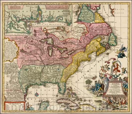 Historic Map - Accurata delineatio celeberrimae Regionis Ludovicianae vel Gallice Louisiane ol. Canadae et Floridae Adpellatione in Septemtrionali America, 1720 v2