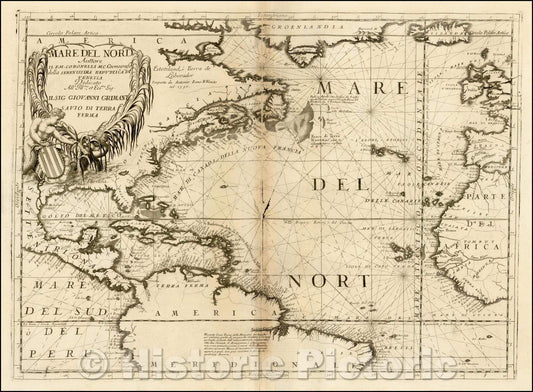 Historic Map - Mare Del Nord Auttore Il P.M. Coronelli, 1691, Vincenzo Maria Coronelli v1