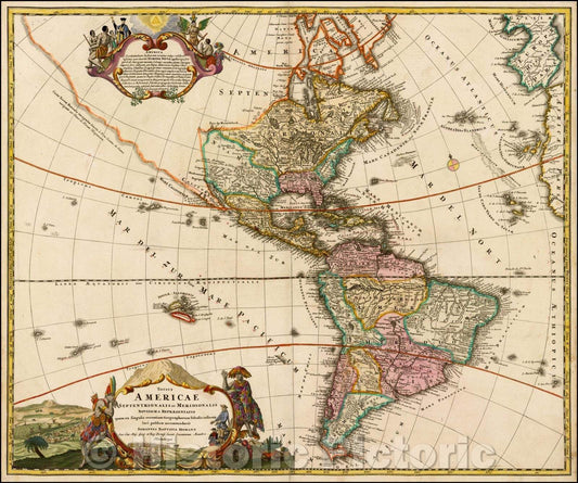 Historic Map - Totius Americae Septentrionalis et Meridionalis Novissima Representatio quam ex fingulis Geographorum Tabulis, 1720 v5