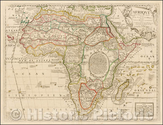 Historic Map - Afrique selon les Relations les plus Nouvelles Dressee et Dediee Par le. P. Coronelli, 1742, Jean-Baptiste Nolin - Vintage Wall Art