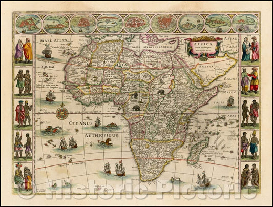 Historic Map - Africae nova descriptio, 1640, Willem Janszoon Blaeu v2