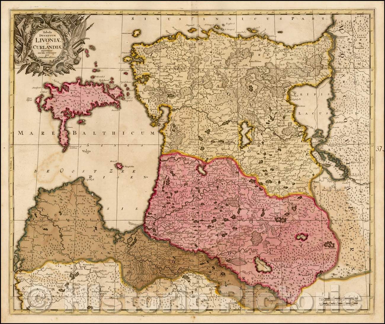 Historic Map - Tabula Ducatum Livoniae et Curlandiae recentior incisa editque, 1700, Gerard Valk v2