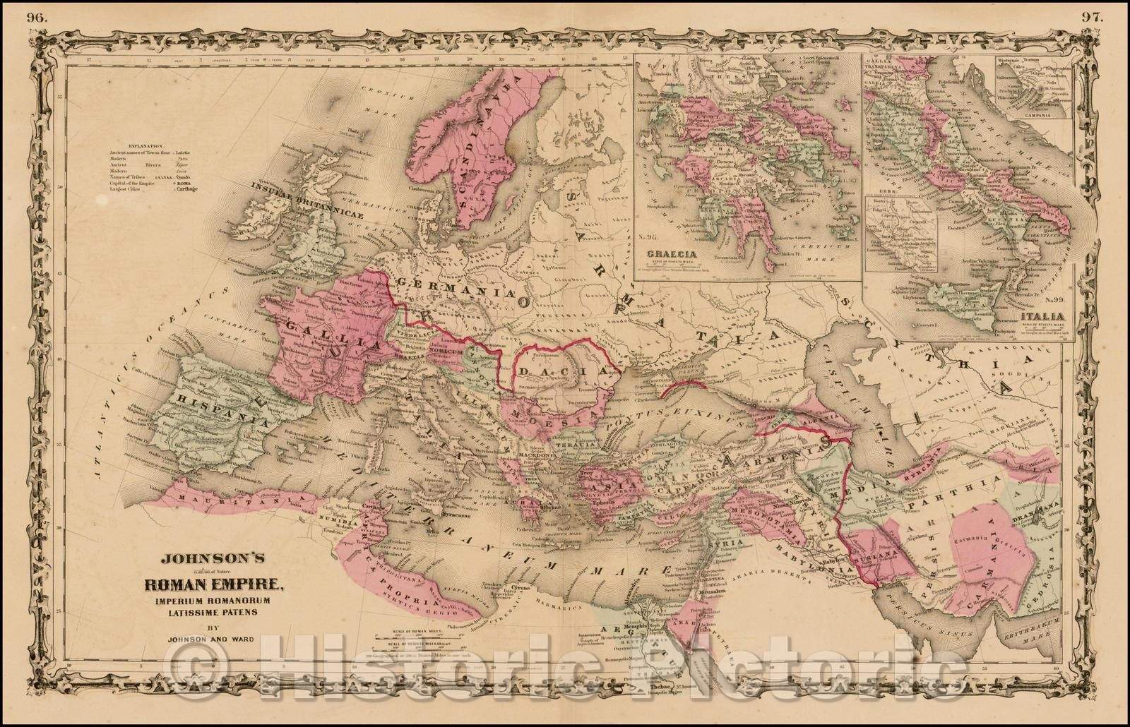 Historic Map - Johnson's Roman Empire, 1862, Alvin Jewett Johnson v1