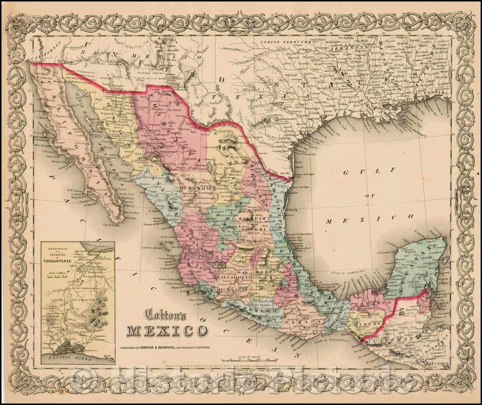 Historic Map - Colton's Mexico, 1859, Joseph Hutchins Colton v2