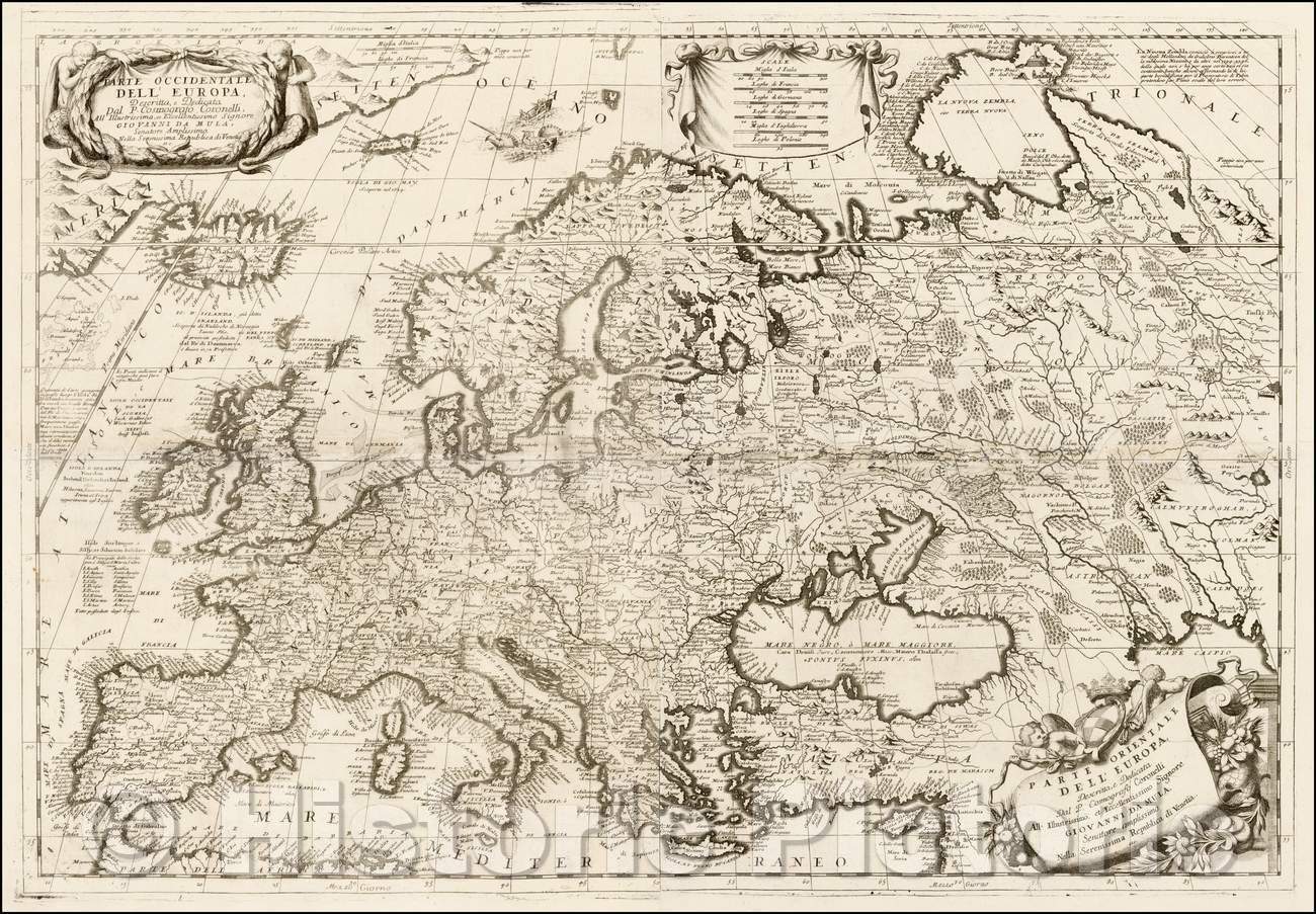 Historic Map - Parte Occidentale Dell' Europa, 1692, Vincenzo Maria Coronelli v2