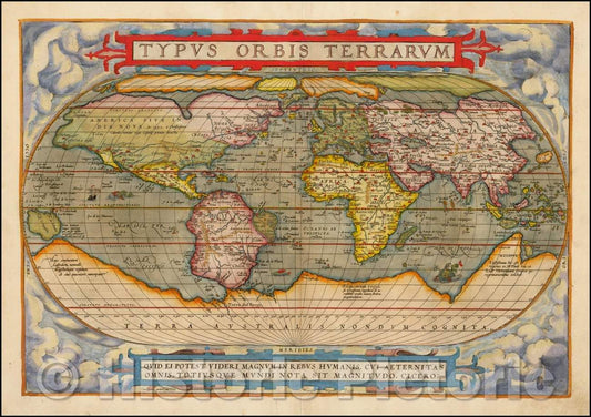 Historic Map - Typus Orbis Terrarum, 1571, Abraham Ortelius v1