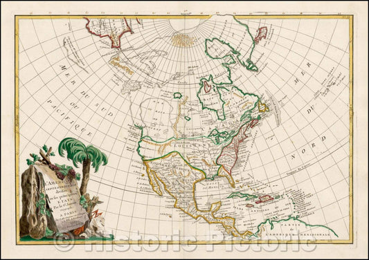 Historic Map - L'Amerique Septentrionale divisee en ses principaux Etats, 1762, Jean Janvier v2