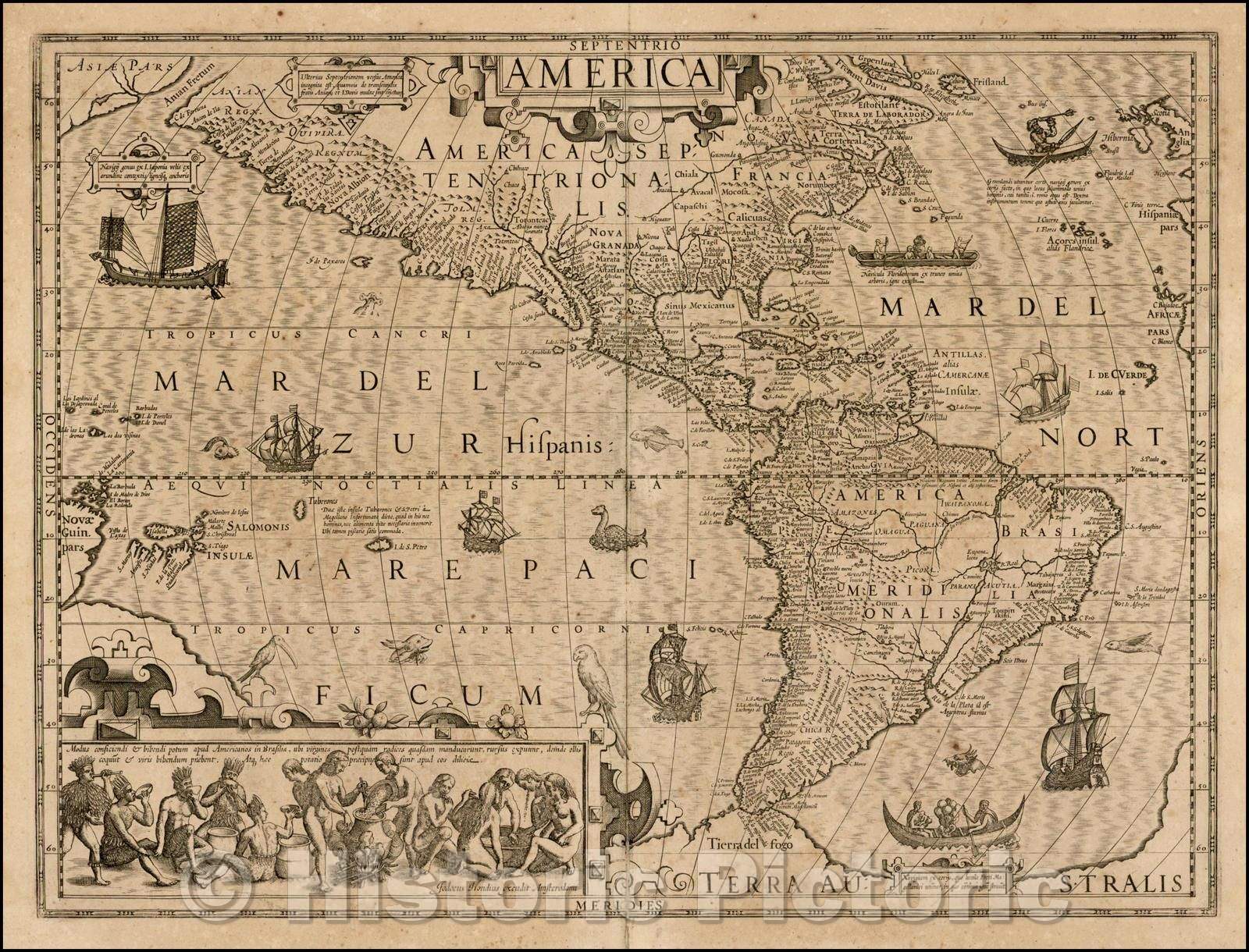 Historic Map - America, 1619, Jodocus Hondius v1