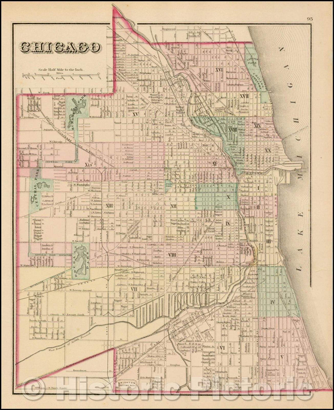 Historic Map - Chicago, 1875, O.W. Gray v1