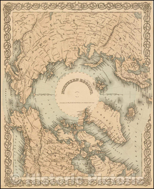 Historic Map - Northern Regions (North Polar Regions), 1875, G.W. & C.B. Colton v1