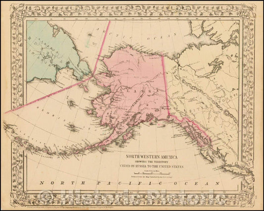 Historic Map - Northwestern America Showing The Territory Ceded, 1879, Samuel Augustus Mitchell Jr. v1