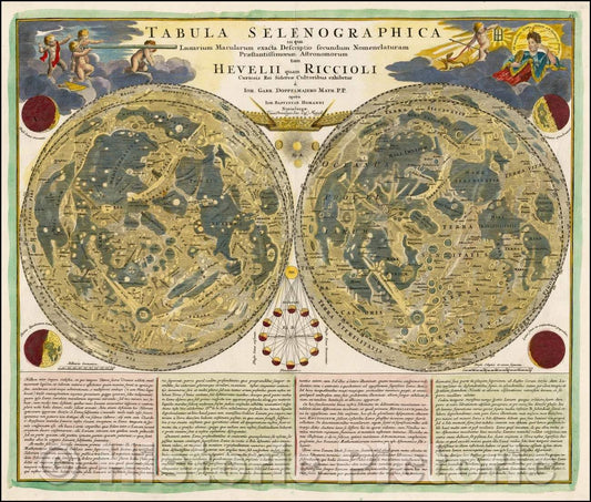 Historic Map - Tabula Selenographica in qua Lunarium Macularum exacta Descriptio secundum Nomenclaturam, 1707, Johann Baptist Homann v3