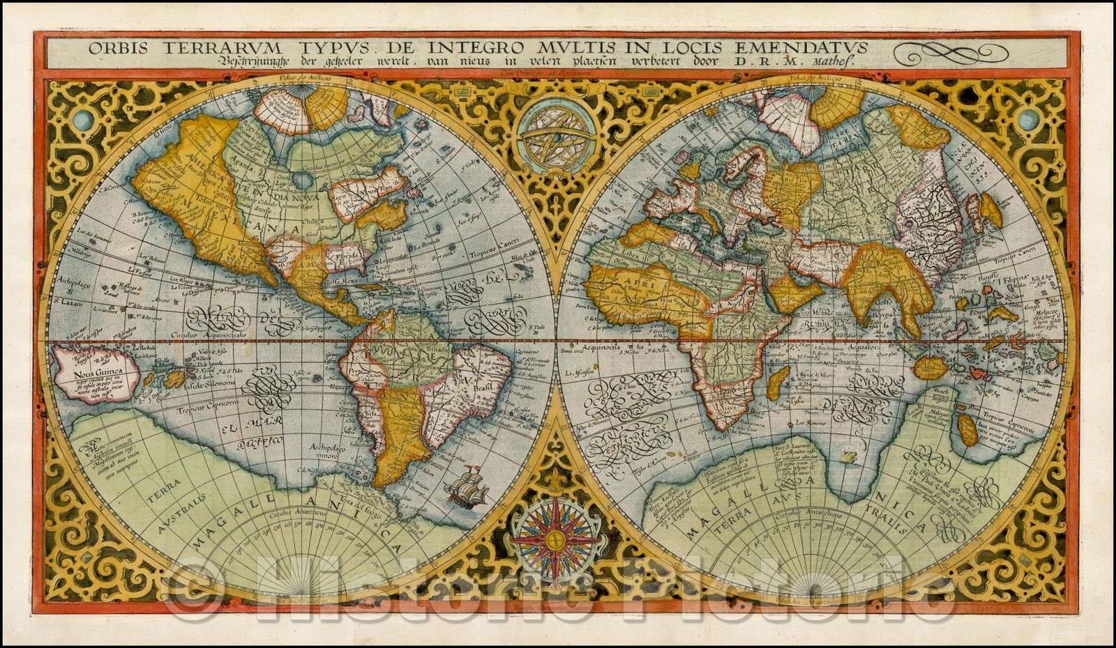 Historic Map - Orbis Terrarum Typus De Integro Multis In Locis Emendatus, 1590, Petrus Plancius v2