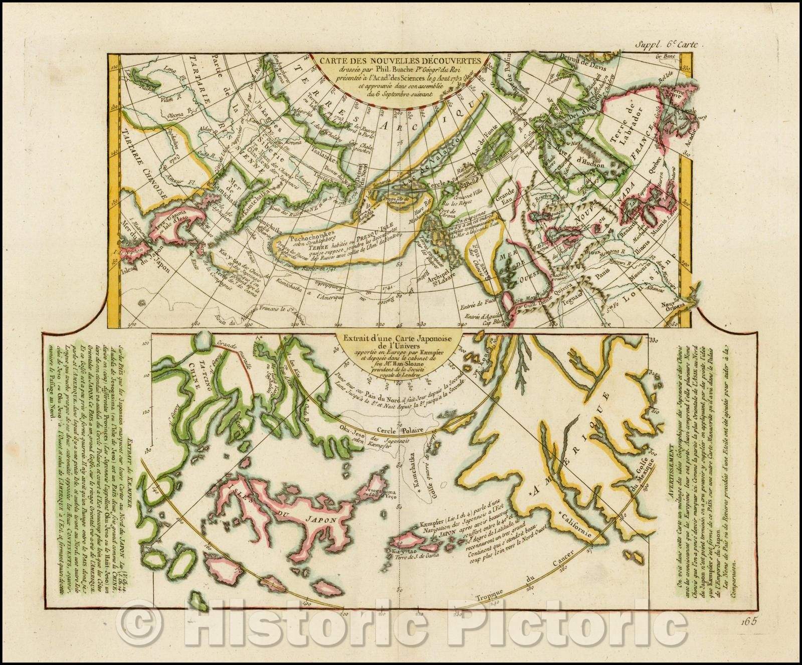 Historic Map - Carte Des Nouvelles Decouvertes dresseee par Phil. Buache, 1772, Didier Robert de Vaugondy - Vintage Wall Art