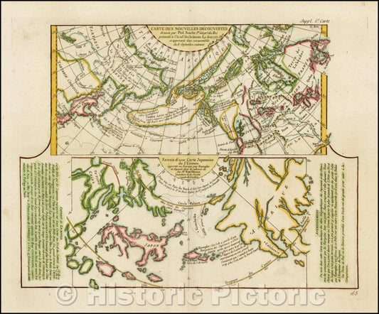 Historic Map - Carte Des Nouvelles Decouvertes dresseee par Phil. Buache, 1772, Didier Robert de Vaugondy - Vintage Wall Art