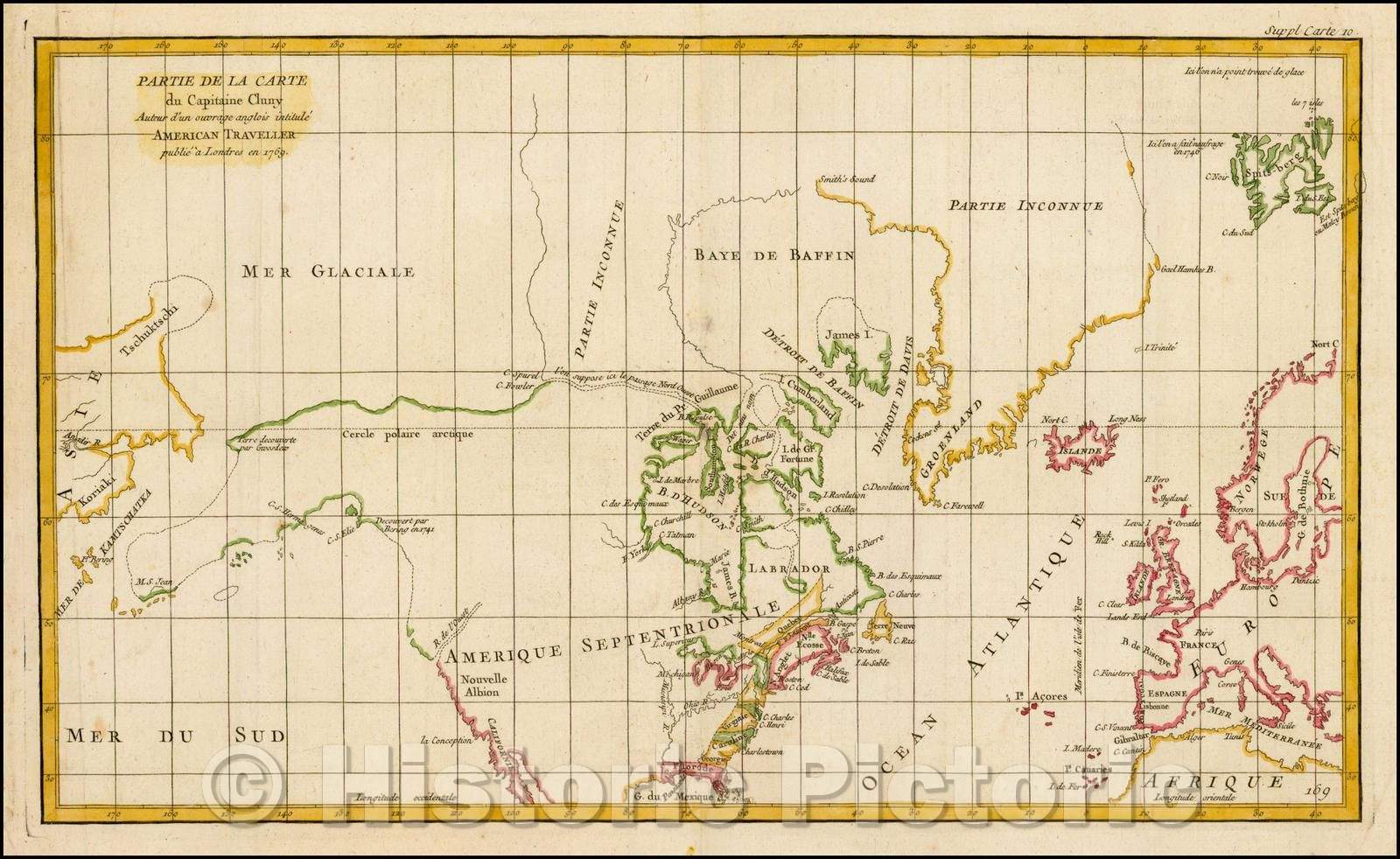 Historic Map - Partie De La Carte du Capitaine Cluny Autur d'un ouvrage anglois intitule :: Part Of Captain Cluny Autur, 1772 - Vintage Wall Art