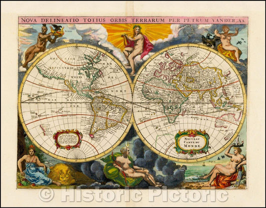 Historic Map - Nova Delineatio Totius Orbis Terrarum Per Petrum Vander, 1703, Pieter van der Aa v2