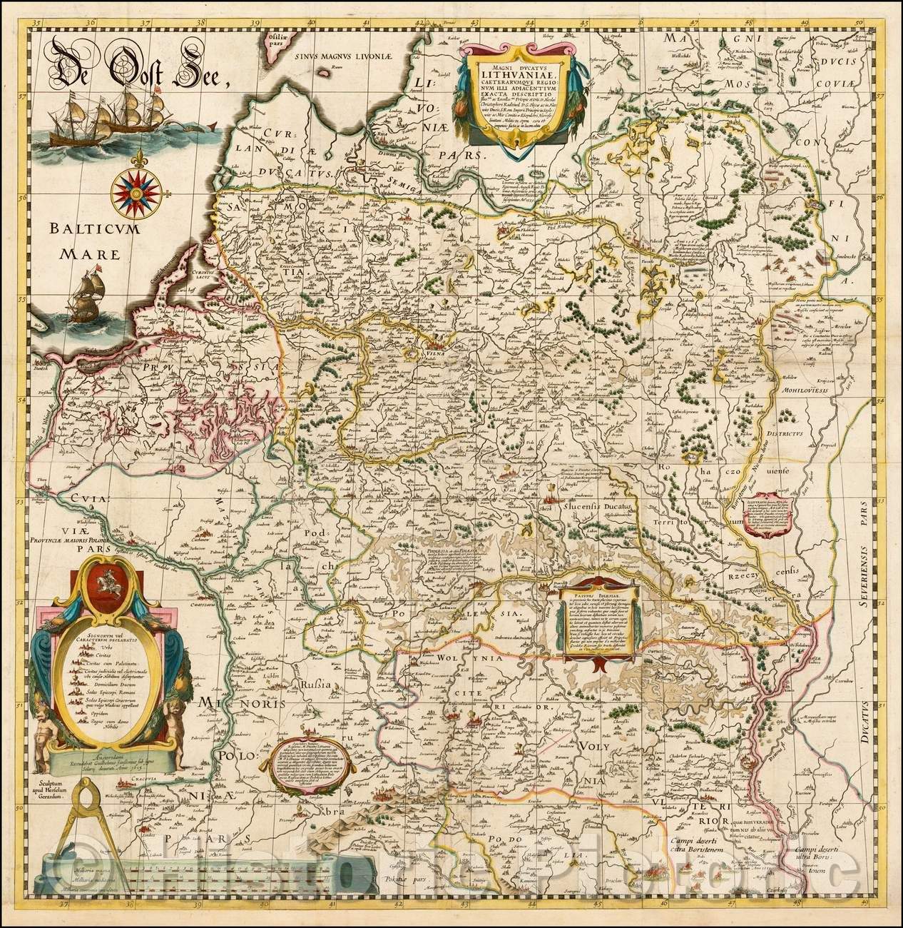 Historic Map - Magni Ducatus Lithuaniae Caeterarumque Regionum Illi Adjacentium, 1613, Willem Janszoon Blaeu v5