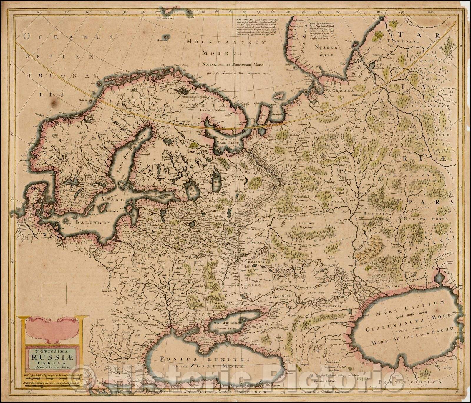 Historic Map - Novissima Russiae Tabula Authore Isaaco Massa, 1635, Henricus Hondius v1