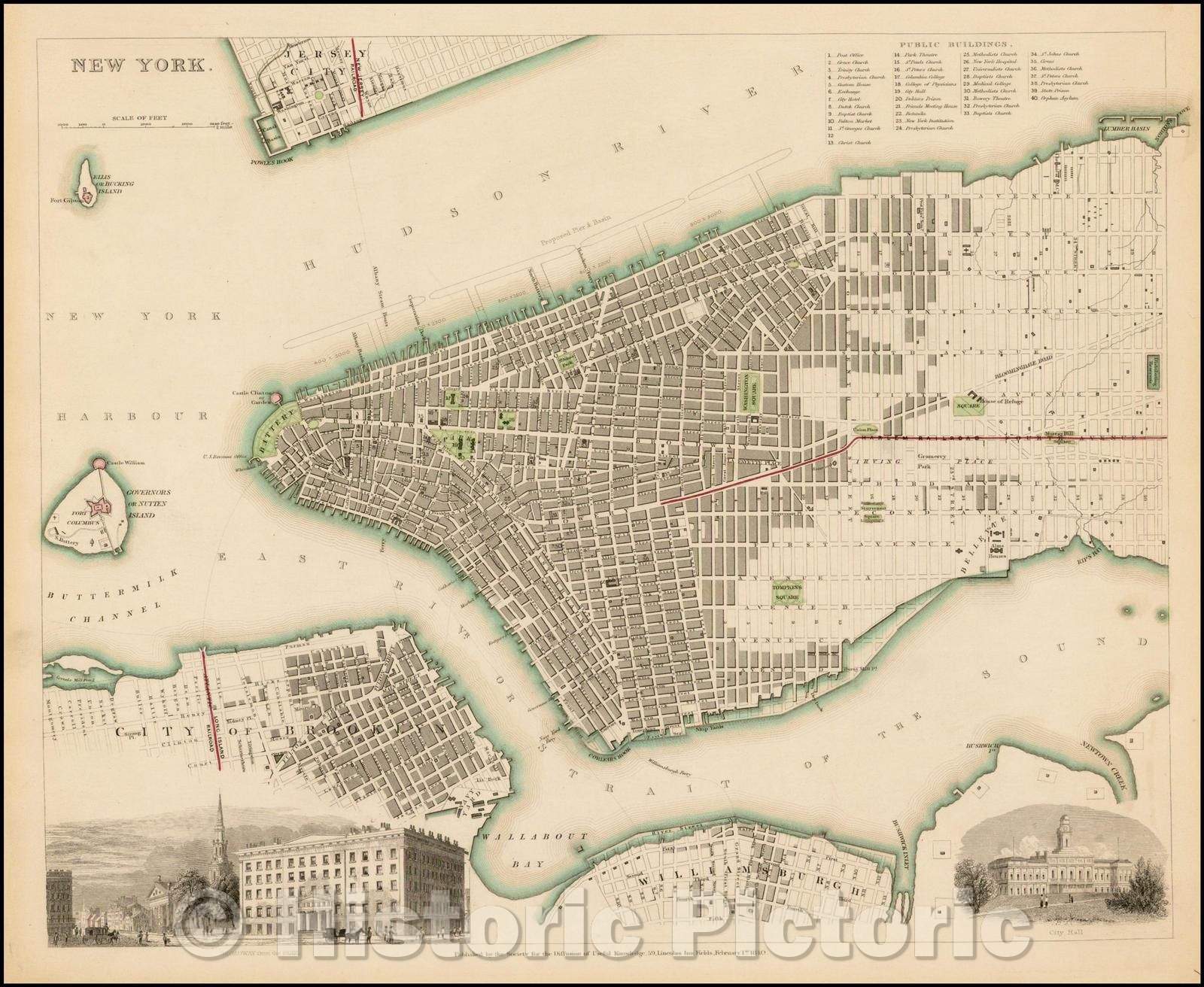 Historic Map - New York, 1840, SDUK v4