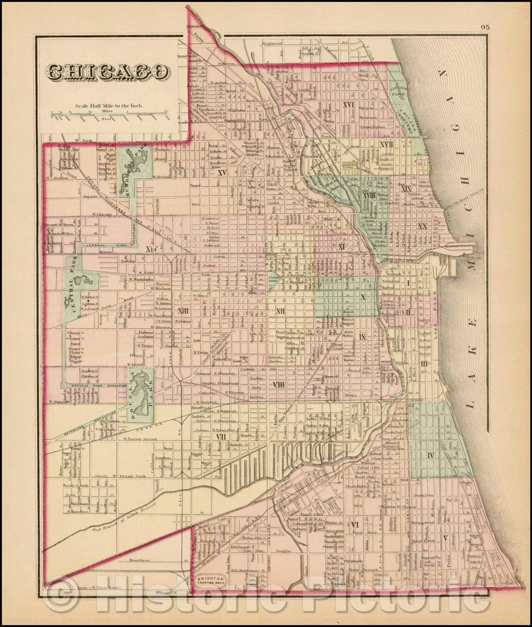 Historic Map - Chicago, 1875, O.W. Gray v2