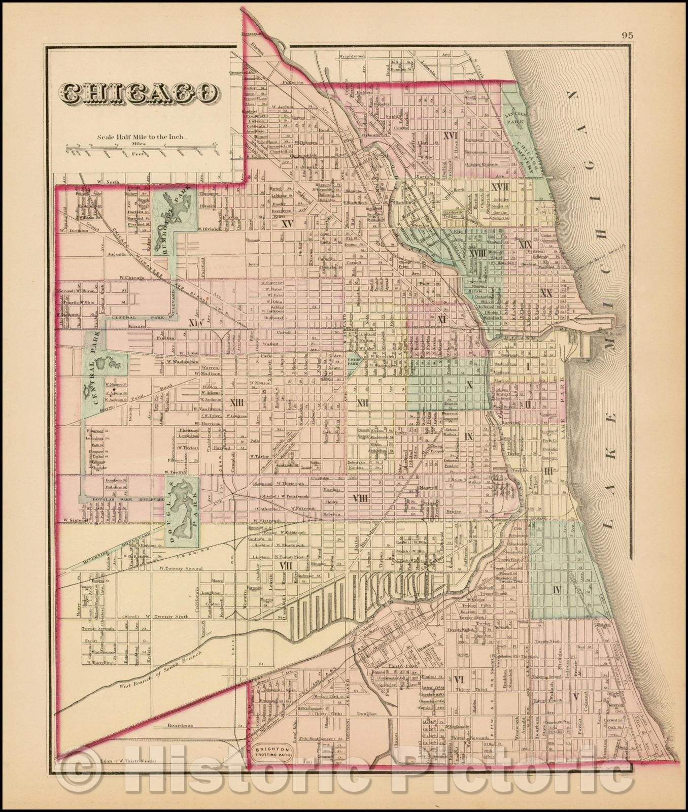 Historic Map - Chicago, 1875, O.W. Gray v2