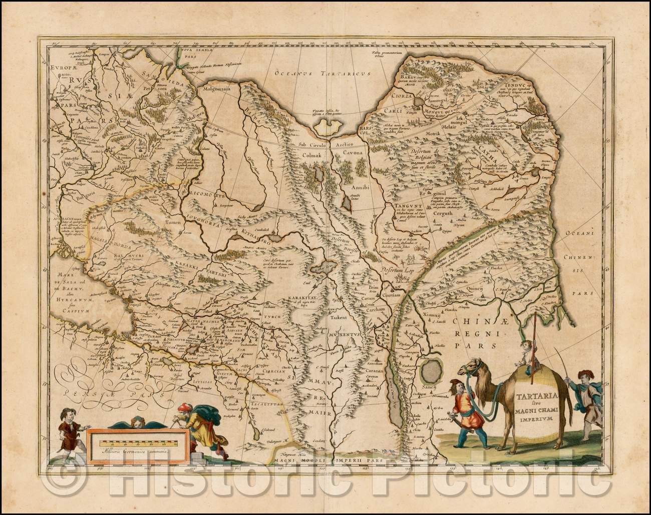 Historic Map - Tartaria sive Magni Chami Imperium, 1640, Willem Janszoon Blaeu - Vintage Wall Art