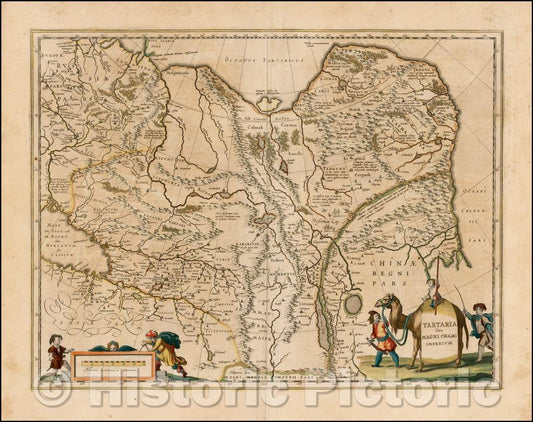 Historic Map - Tartaria sive Magni Chami Imperium, 1640, Willem Janszoon Blaeu - Vintage Wall Art