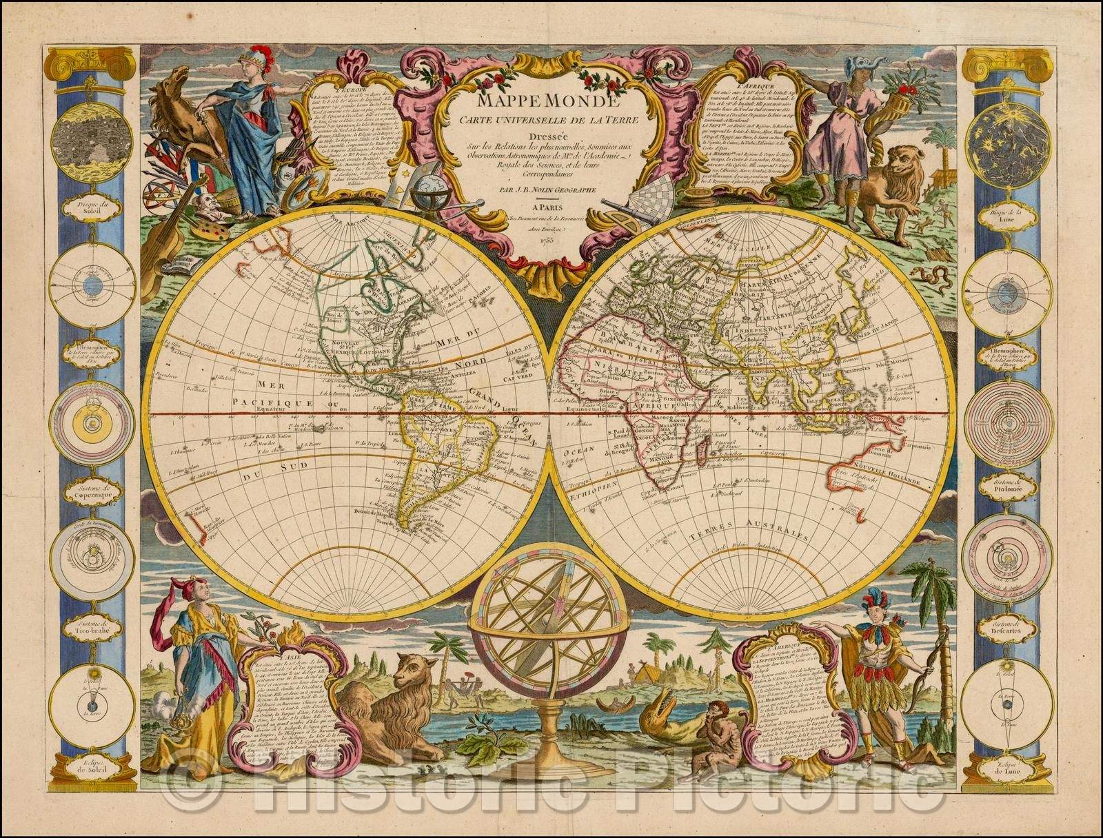 Historic Map - Mappe Monde Carte Universelle de la Terre Dressee Sur les Relations les plus nouvelles, Soumises aux Obseravtions Astronomiques, 1755 v1
