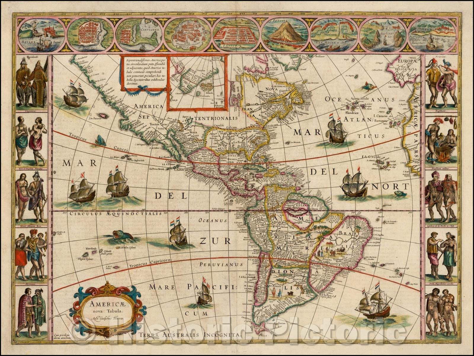 Historic Map - Americae Nova Tabula, 1640, Willem Janszoon Blaeu v4