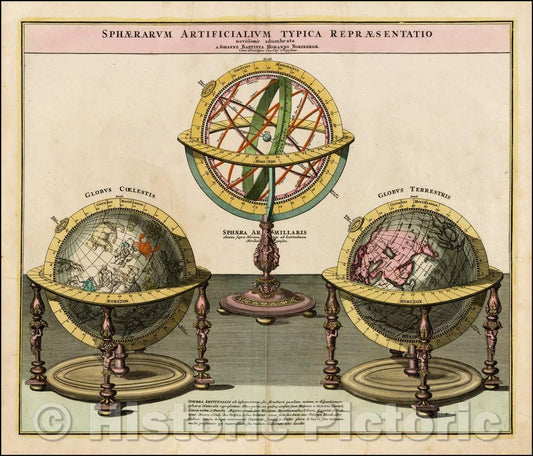 Historic Map - Sphaerarum Artificialium Typica Repraesentatio novissime adumbrata/A representation of a typical last-defined spheres of logarithms, 1720 - Vintage Wall Art