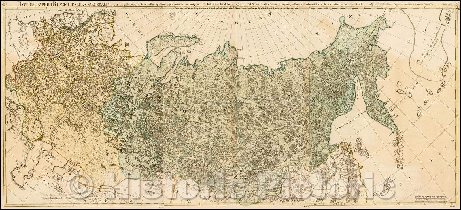 Historic Map - Totius Imperii Russici Tabula Generalis ex optimis quibusuis/Map of the Russian Empire, 1769, A.F. Busching - Vintage Wall Art