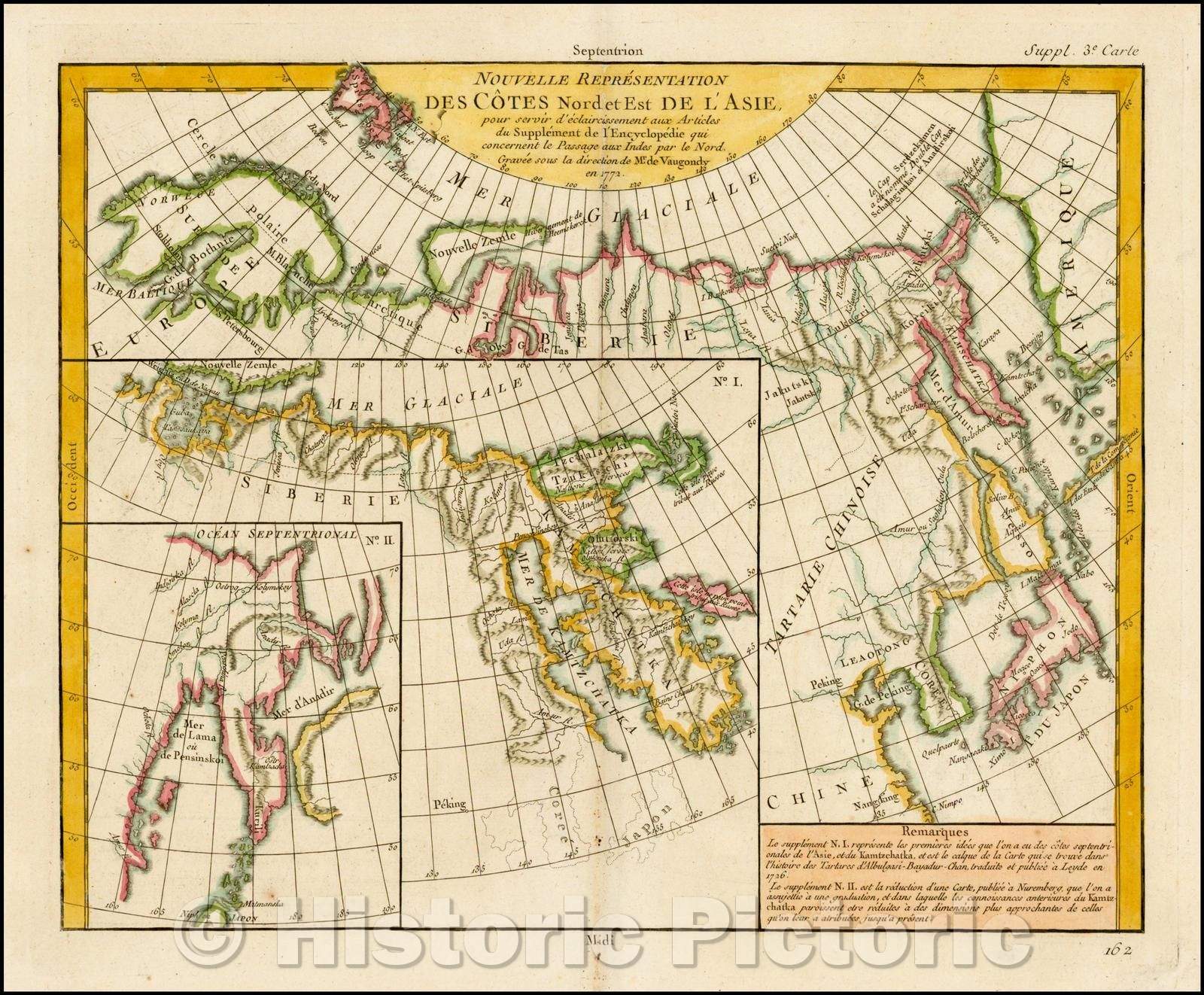 Historic Map - Nouvelle Representation Des Cotes Nord et Est De L'Asie, pour servir Articles du Supplement de l'Encyclopedie qui concerent le Passage aux Indes, 1772 v2