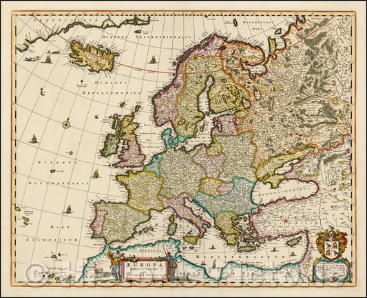 Historic Map - Europa delineata et recens edita per Nicolaum Visscher, 1660, Nicolaes Visscher I v1