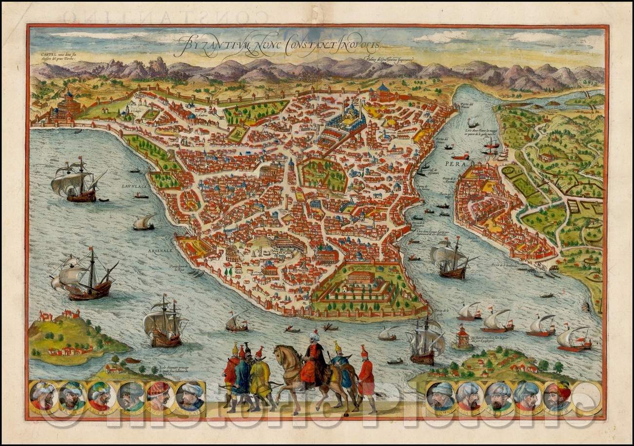 Historic Map - Byzantium Nunc Constantinopolis, 1572, Georg Braun v3