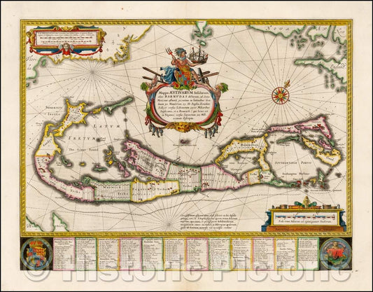 Historic Map - Mappa Aestivarum Insularum Alias Barmudas, 1640, Willem Janszoon Blaeu v2