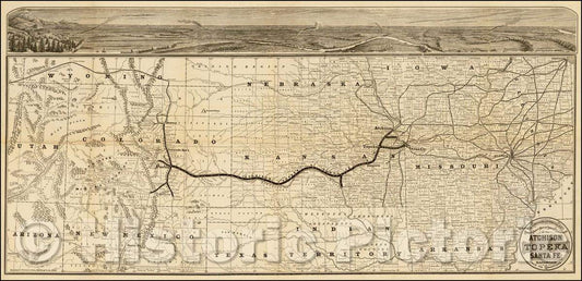 Historic Map - A Geographically Correct County Map of the States Traversed, 1877, Woodward, Tiernan & Hale - Vintage Wall Art