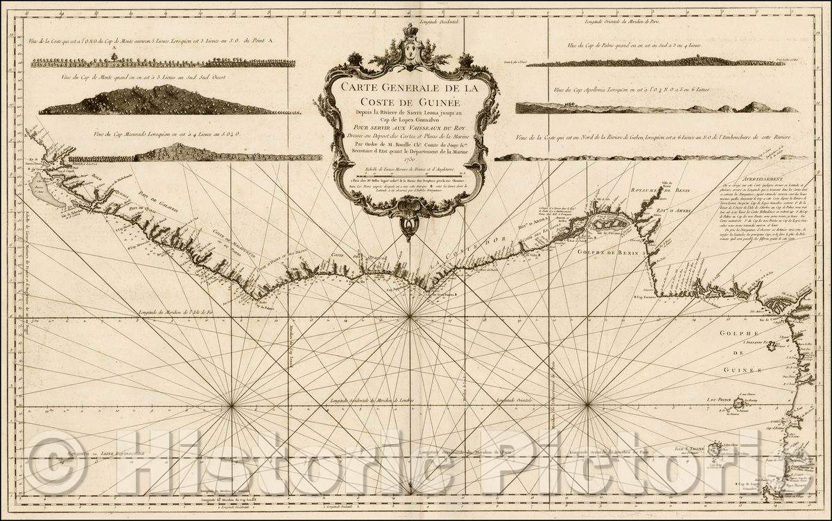 Historic Map - Carte Generale De La Coste De Guinee, Depuis la Riviere de Sierra Leona jusqu'au Cap de Lopes Gonsalvo Pour Servir Aux Vaisseaux Du Roy, 1750 v2