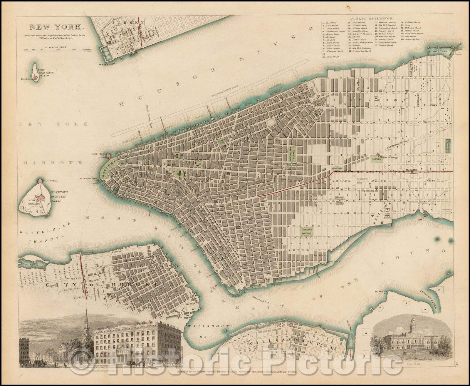 Historic Map - New York, 1840, SDUK v5