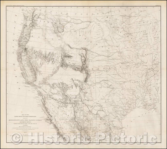 Historic Map - Map of the United States and Their Territories Between the Mississippi and the Pacific Ocean and Part of Mexico, 1858, William Hemsley Emory v2