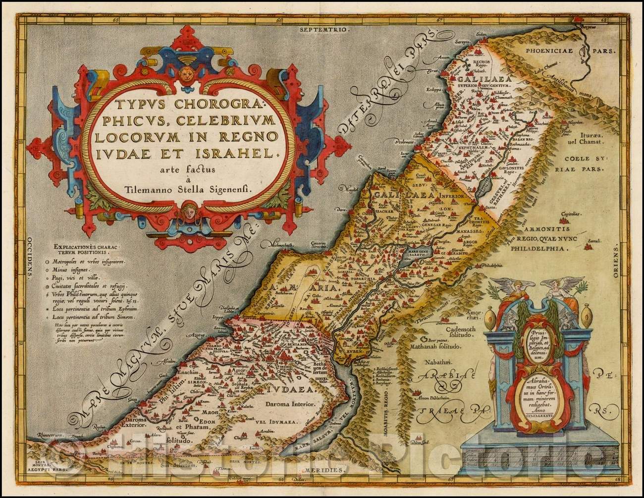 Historic Map - Typus Chorographicus, Celebrium Locorum In Regno Iudae et Israhel arte factus a Tilemanno Stella Sigenensi, 1586, Abraham Ortelius - Vintage Wall Art
