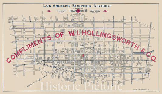 Los Angeles Business District Map, 1923 ca