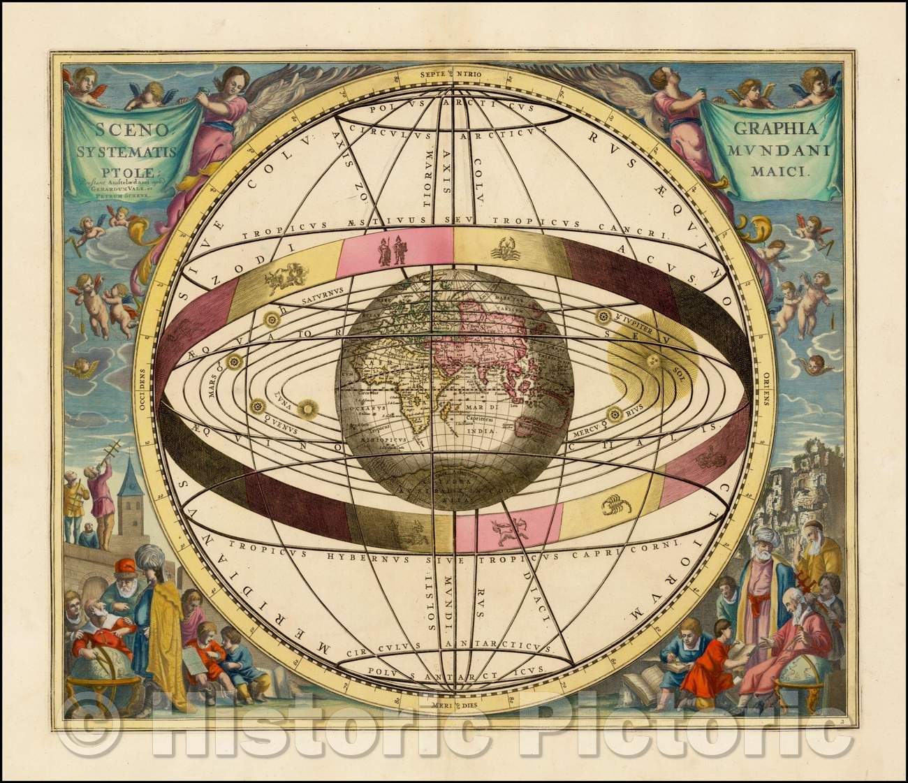 Historic Map - Scenographia Systematis Mundani Ptolemaici, 1660, Andreas Cellarius - Vintage Wall Art