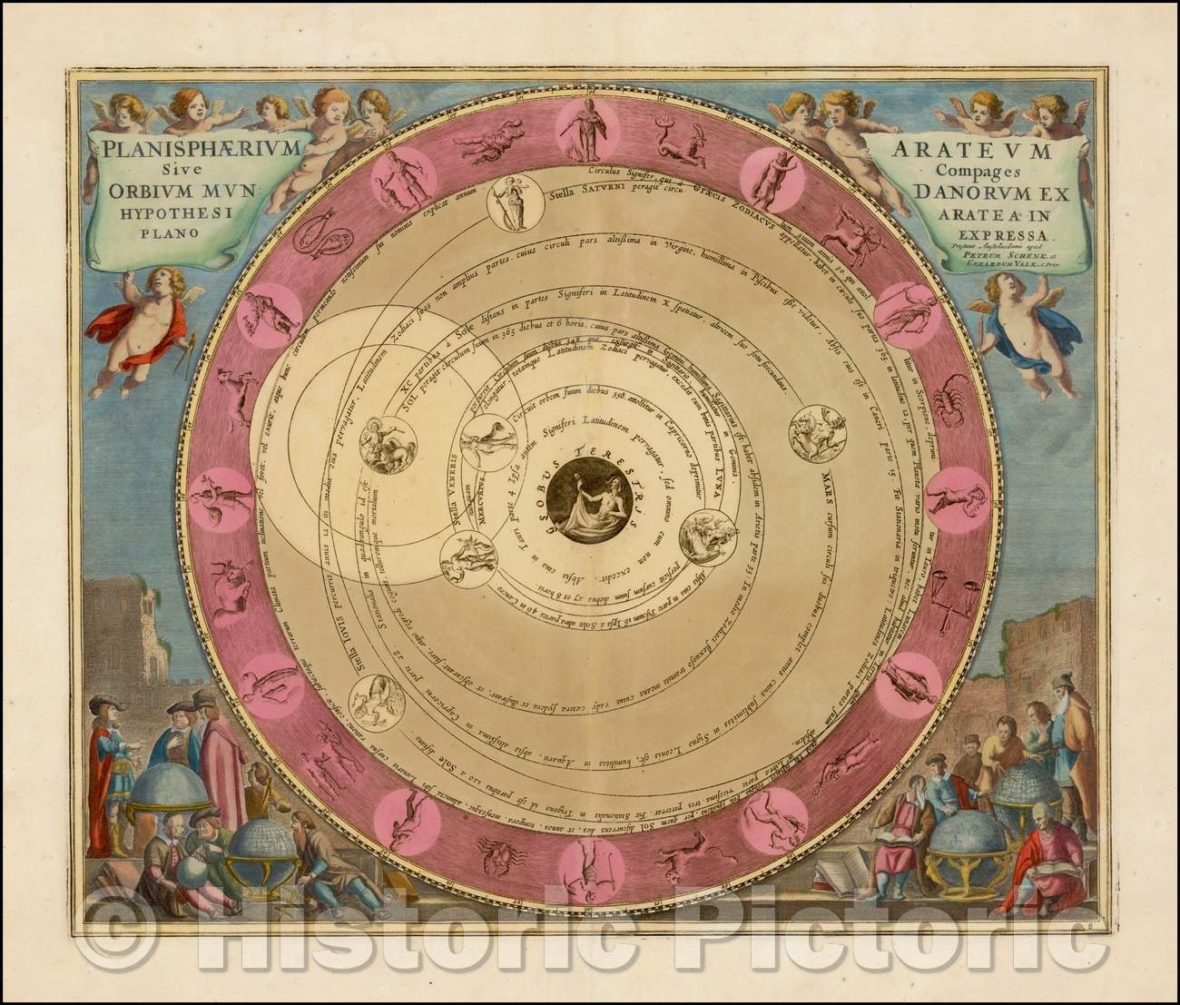 Historic Map - Planisphaerium Arateum Sive Compages Orbium Mundanorum Ex Hypothesi Aratea In Plano Expressa, 1660, Andreas Cellarius v1