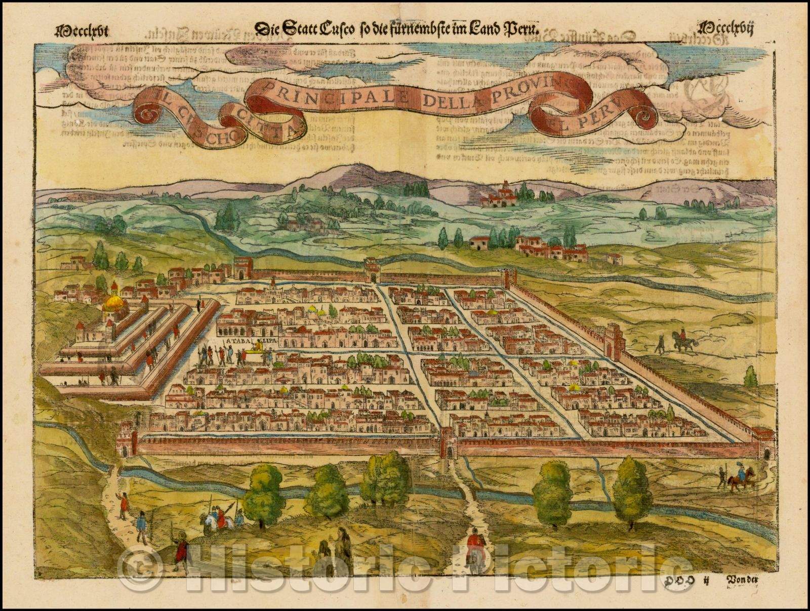 Historic Map - Il Cuscho Citta Principale Della Provincia Del Peru, 1560, Sebastian M?nster - Vintage Wall Art